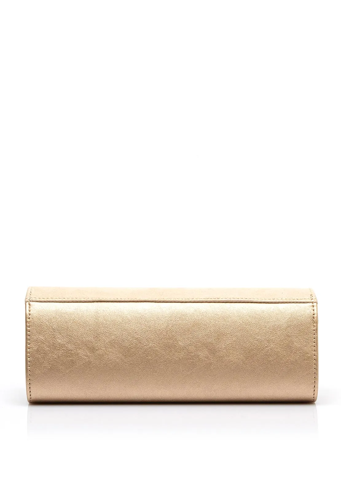 Emis Suede Bow Clutch, Gold