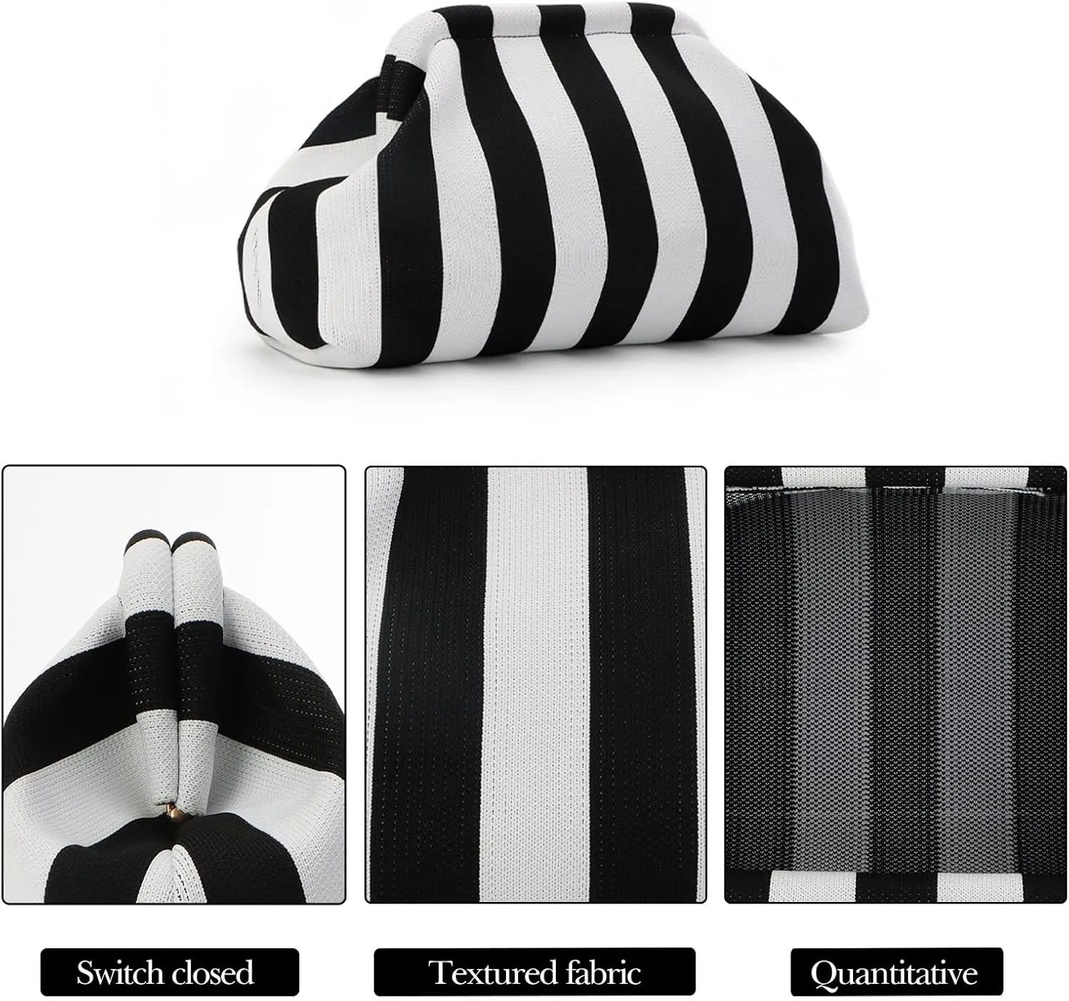 Emprier Dumpling Clutch Purse for Women Casual Woven Crochet Handbags Colorblock Clutch Summer Beach Bag