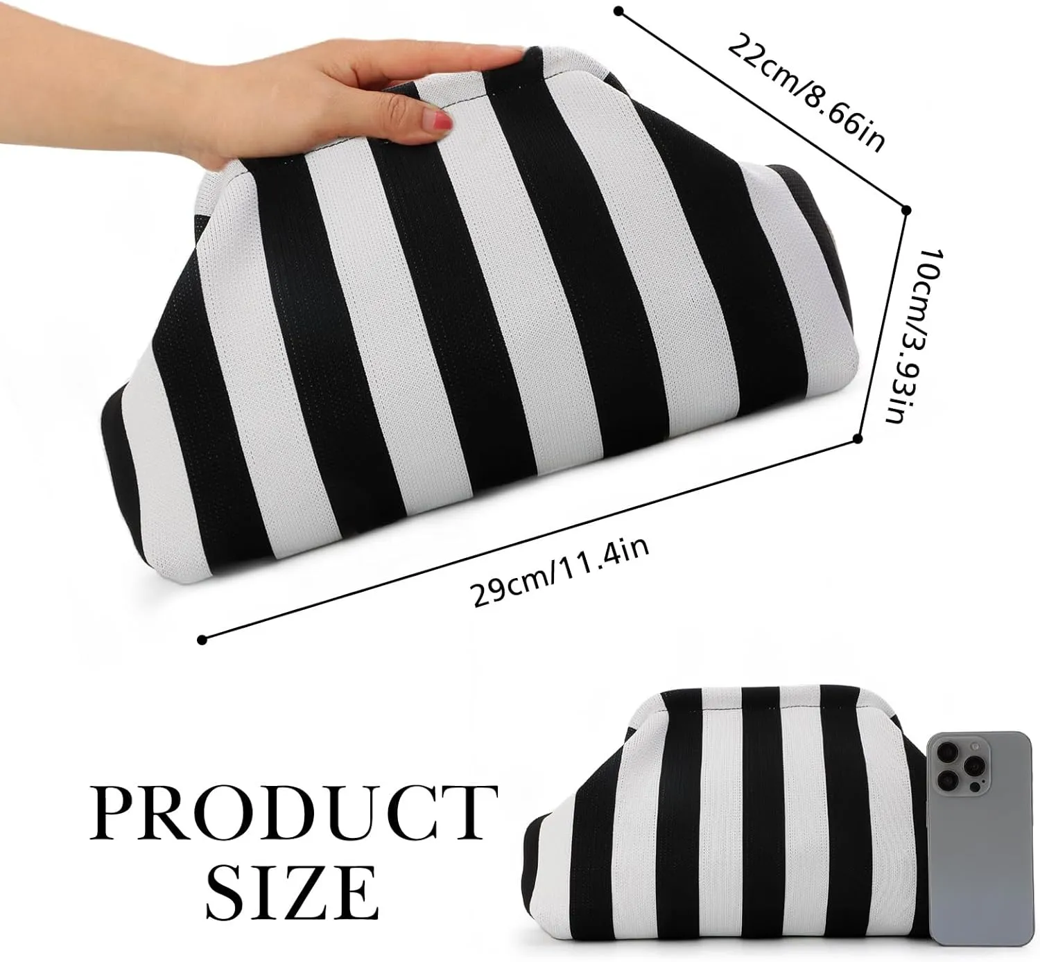 Emprier Dumpling Clutch Purse for Women Casual Woven Crochet Handbags Colorblock Clutch Summer Beach Bag
