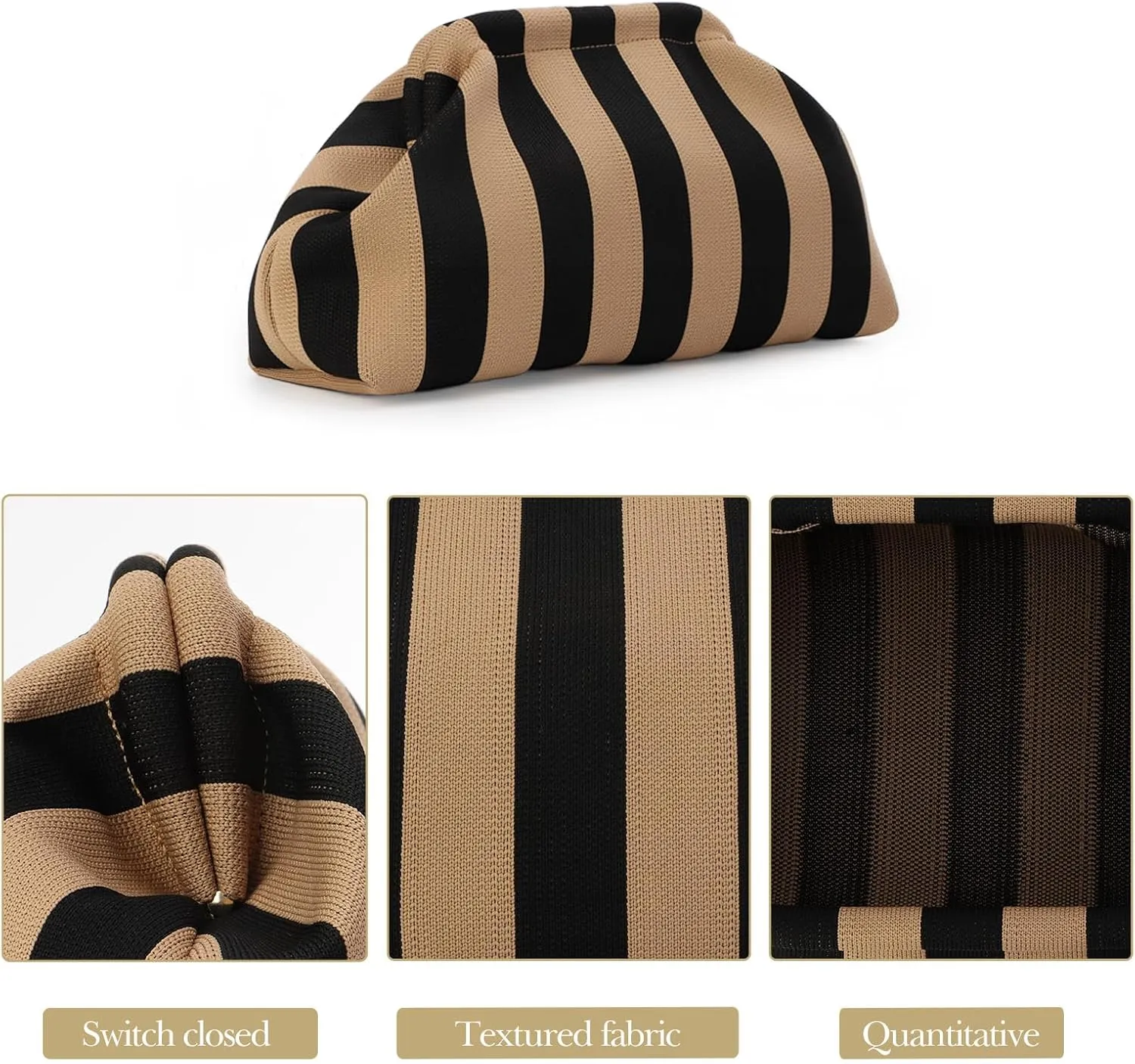 Emprier Dumpling Clutch Purse for Women Casual Woven Crochet Handbags Colorblock Clutch Summer Beach Bag