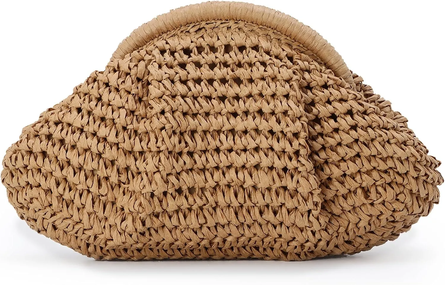 Emprier Dumpling Straw Clutch Purse for Women Cloud Purse Crossbody Shoulder Handbag Summer Beach Woven Bag