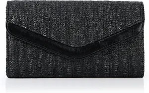 Emprier Straw Clutch Purses for Women Woven Beach Bags Envelope Clutch Handbags