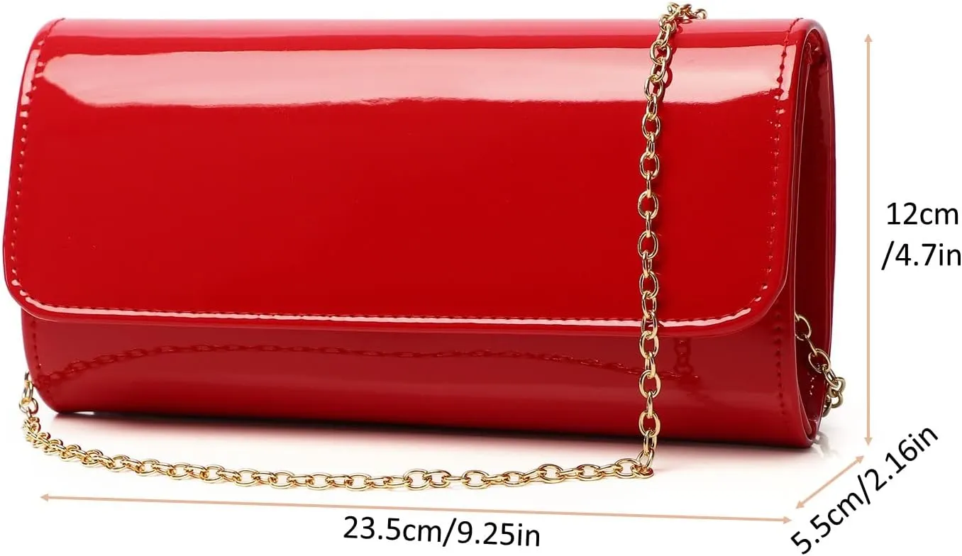 Envelope Clutch Evening Bag for Women Genuine Leather for Wedding Party and Formal Events