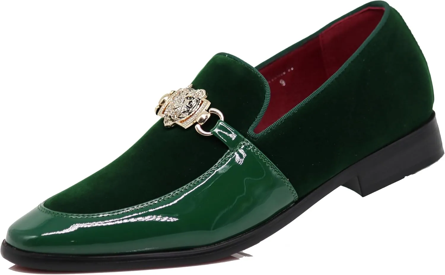 Enzo Romeo SPK65 Men's Fashion Rhinestone Glitter Buckle Slip On Dress Shoes