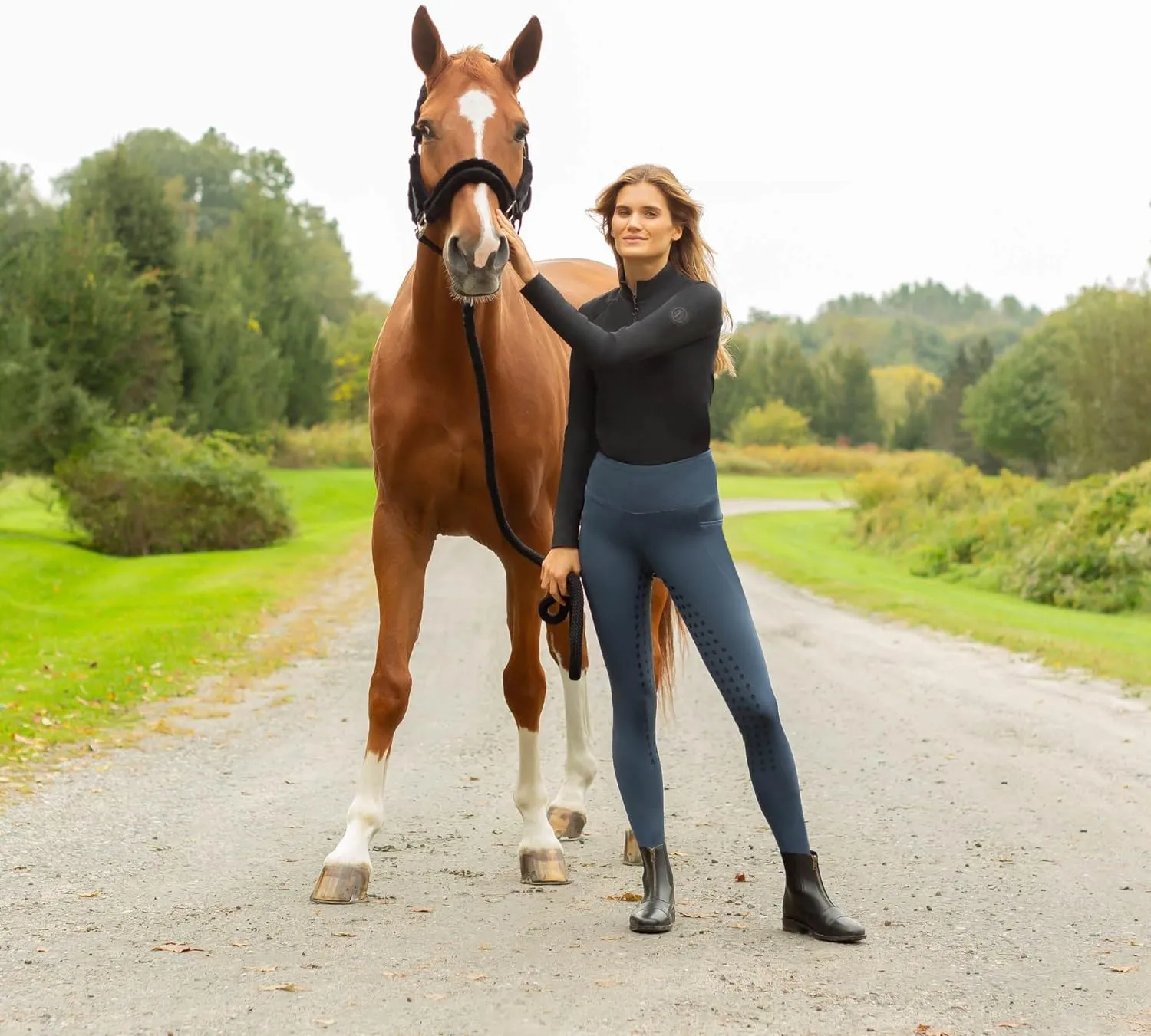 Equinavia Valkyrie Soft Ultra Fleece Padded Adjustable Breakaway Horse Halter - Brown/Ivory White - Warmblood