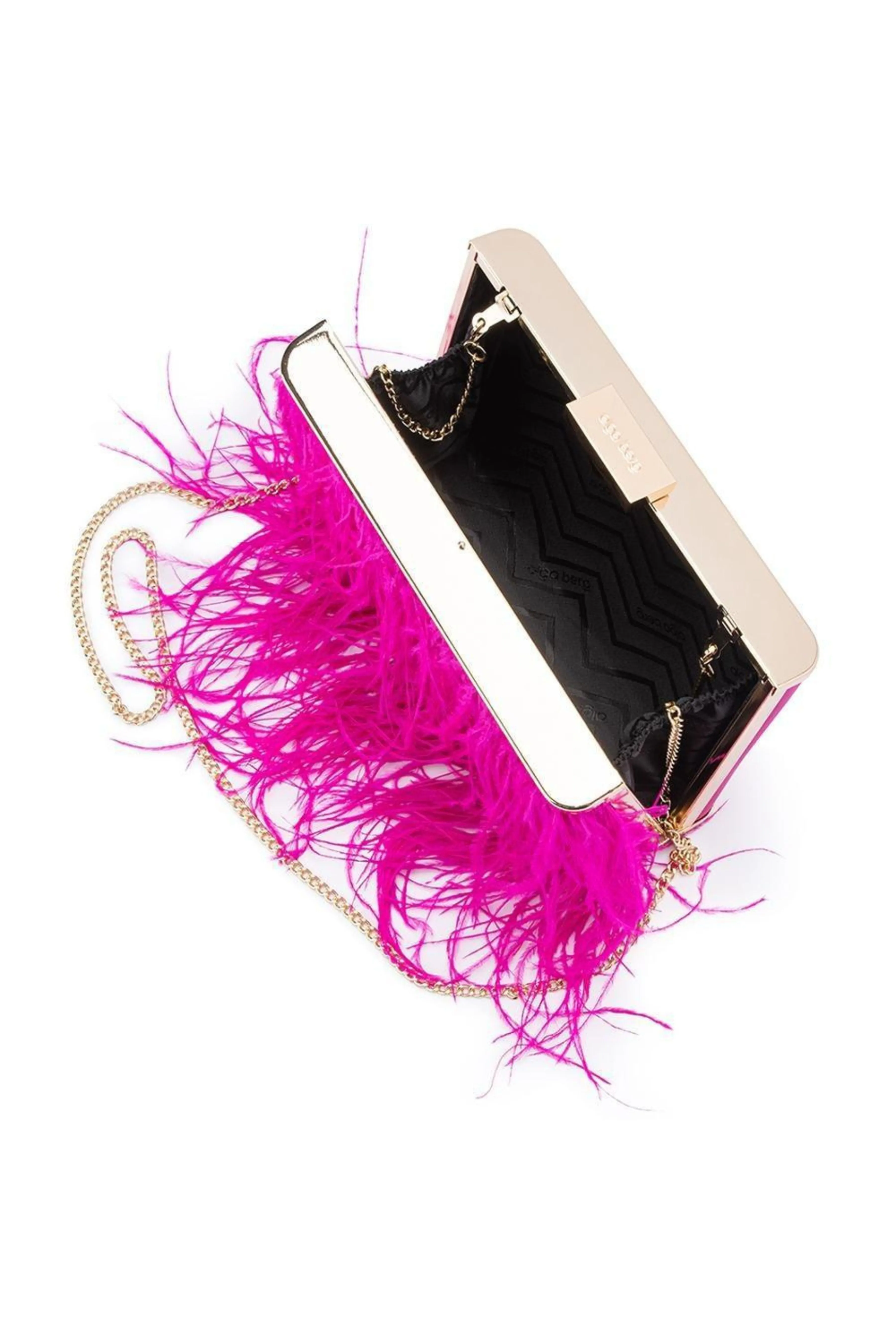 Estelle Feather Clutch - Fuchsia