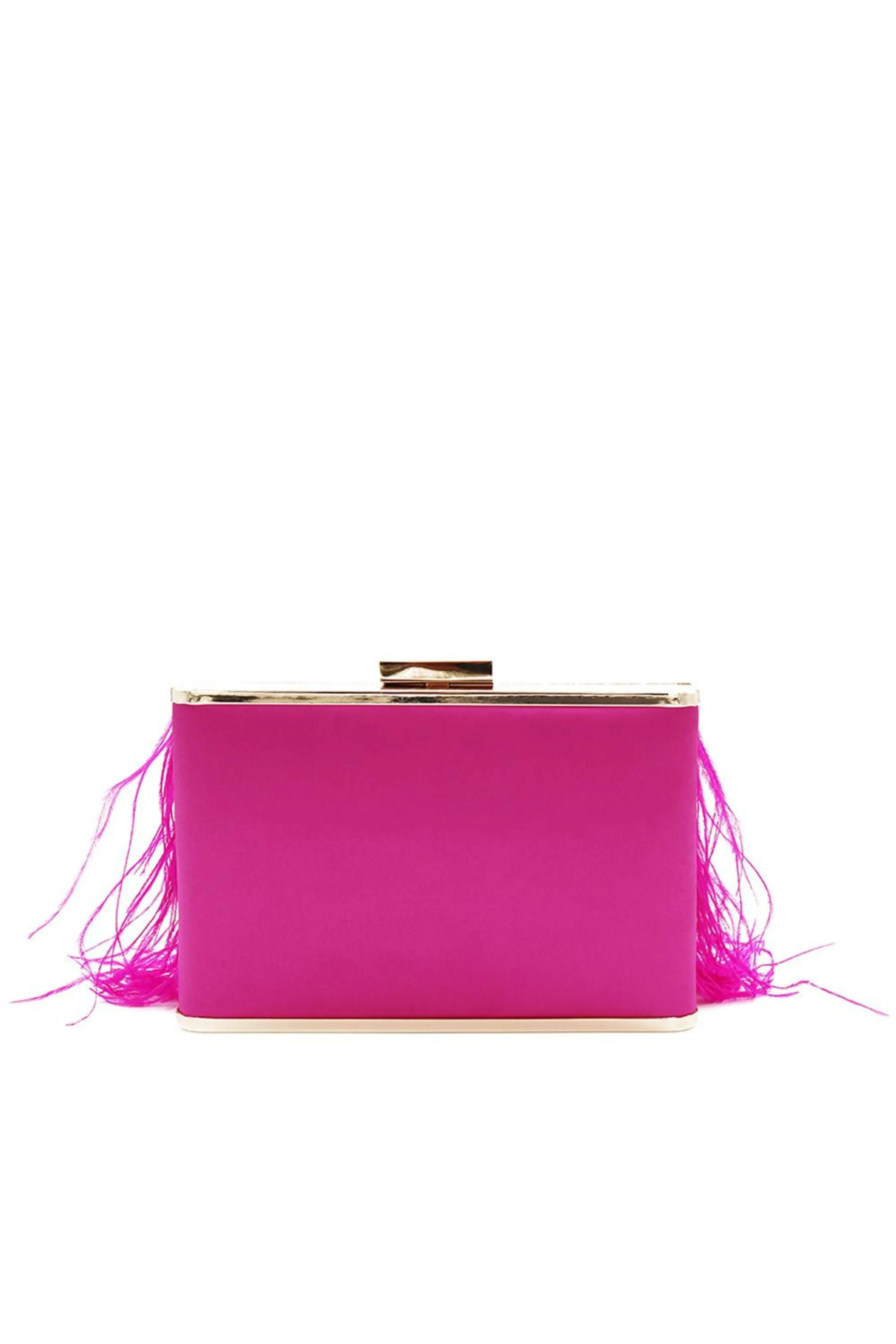 Estelle Feather Clutch - Fuchsia