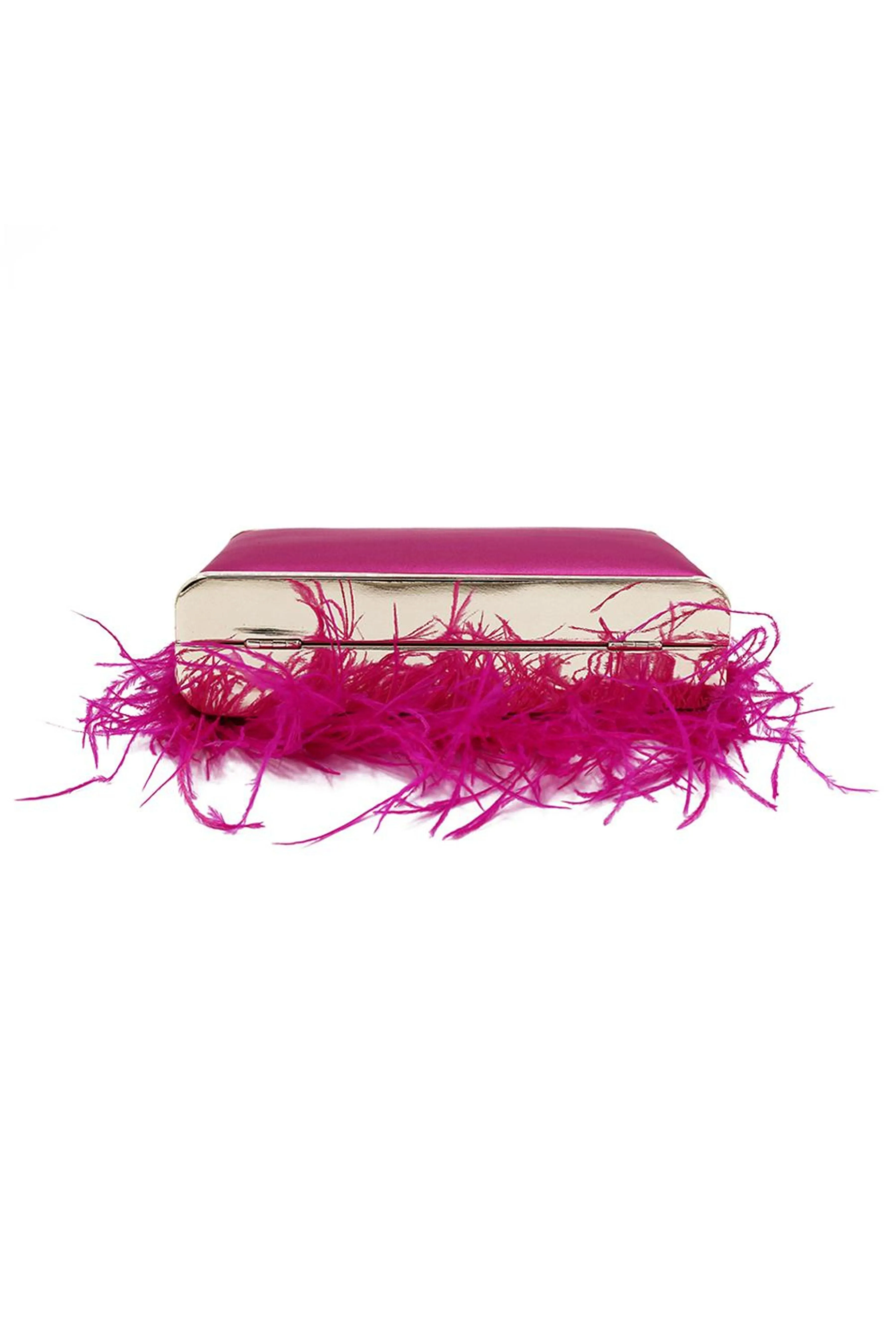 Estelle Feather Clutch - Fuchsia