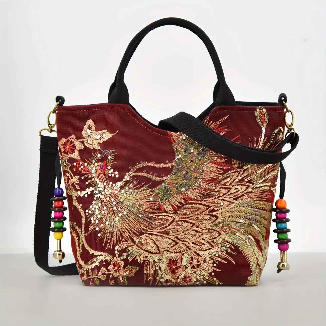 Ethnic Style Embroidered Large Capacity Strap Handbags