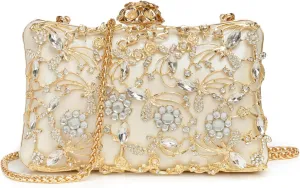Evening Bag Clutch Purses for Women Rhinestones Purse Sparkling Party Shoulder Handbag Wedding Bag with Chain