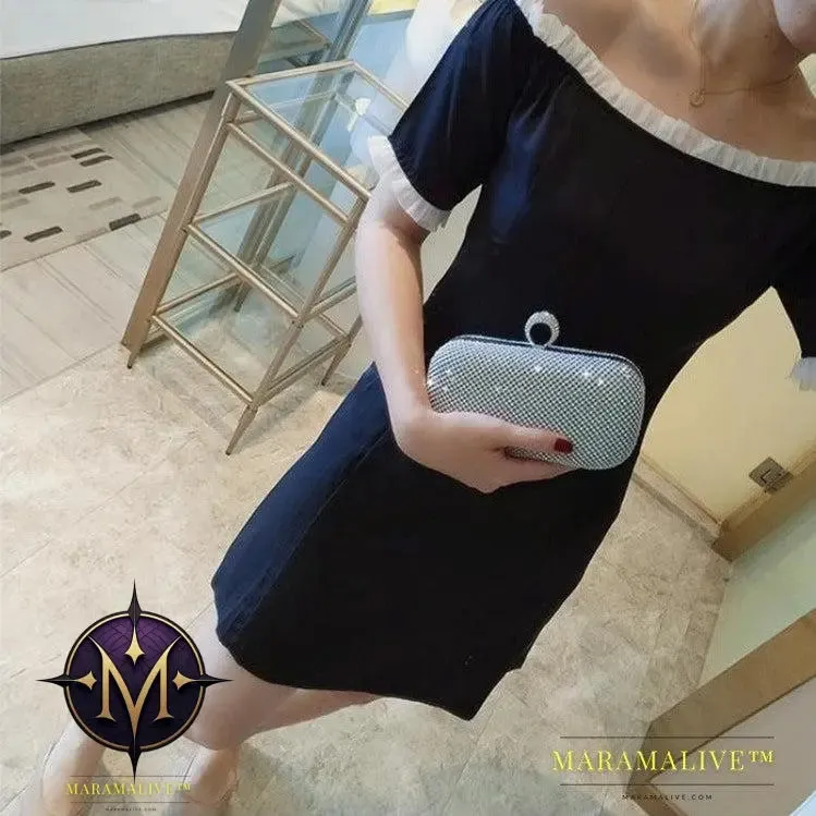 Evening Clutch Bags Diamond-Studded Evening Bag With Chain Shoulder Bag