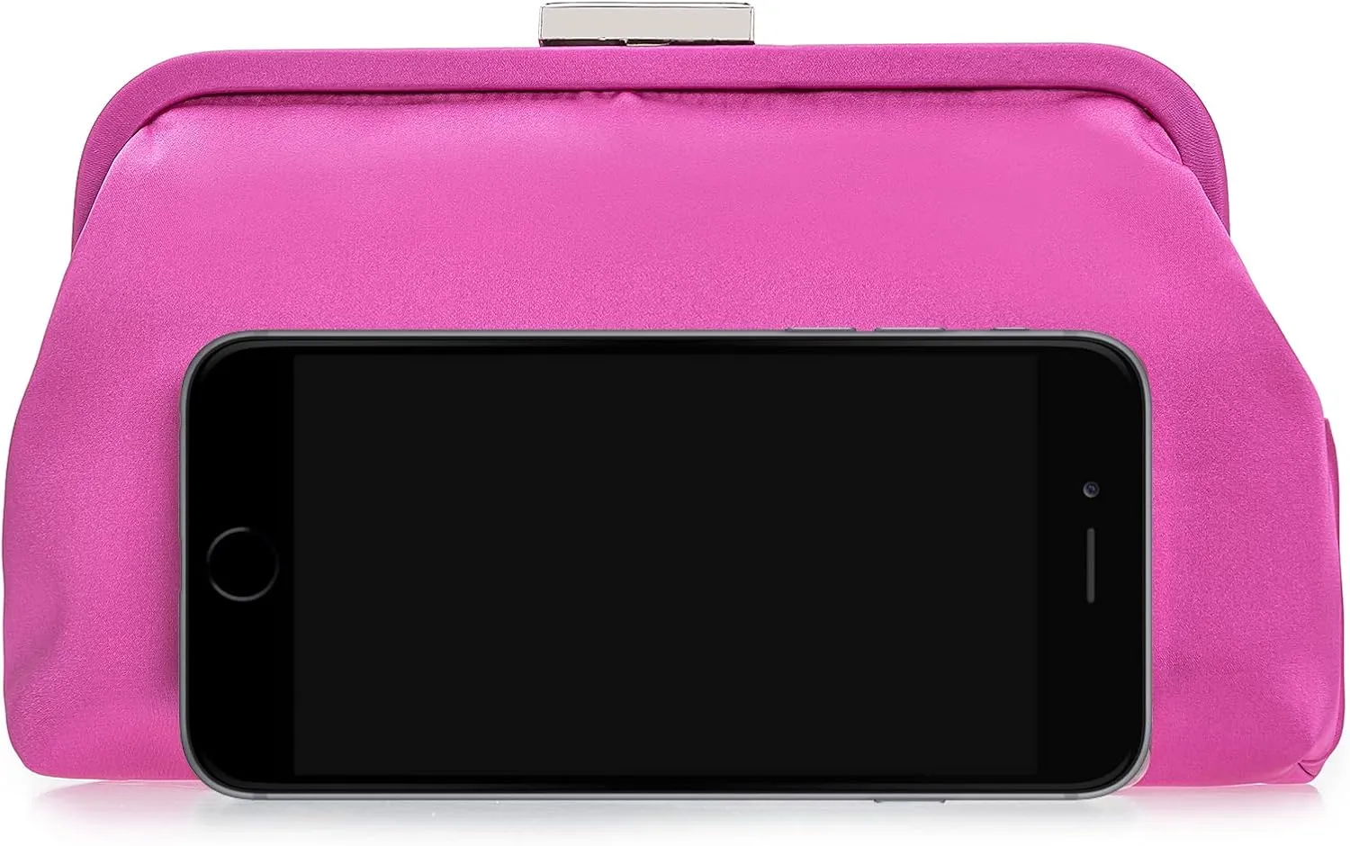 Evening Purse for Women Dressy Soft Pleated Knot Party Clutch Satin Frame Formal Handbag for Wedding/Prom/Cocktail
