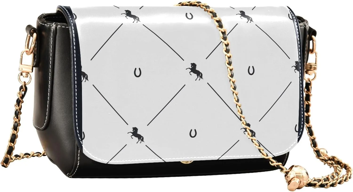 Everyday Shoulder Leather Bags, Shark Fin Whale Dolphin Women Crossbody Purse Fashion Satchel with Chain Strap