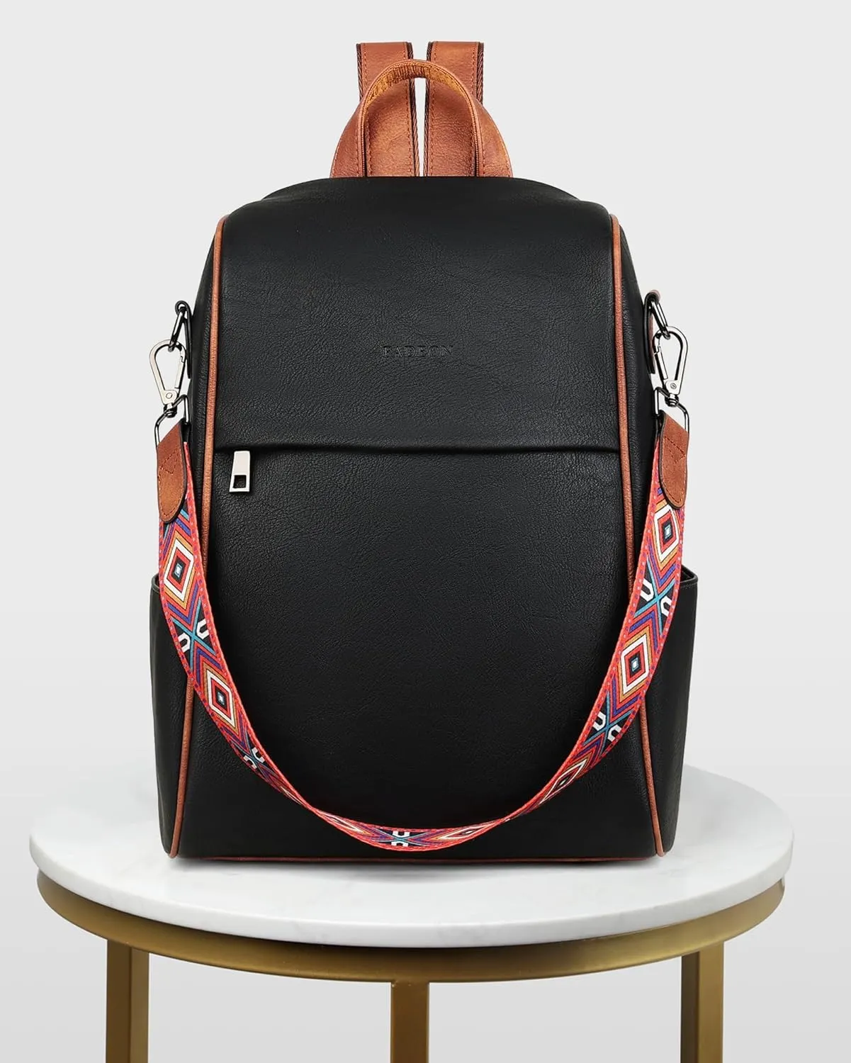FADEON Leather Backpack Purse for Women Designer Travel Backpack Purses PU Fashion Ladies Shoulder Bag with Tassel