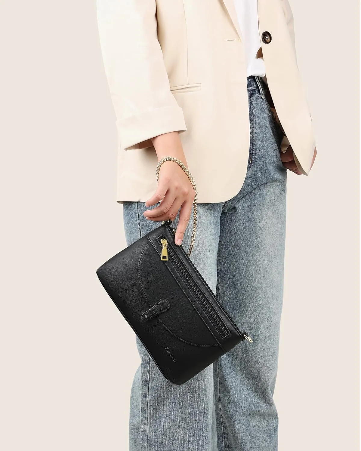 FADEON Wristlet Clutch Purses for Women,Vegan Leather Crossbody Bags Designer Women Wallet Purse with Chain Strap