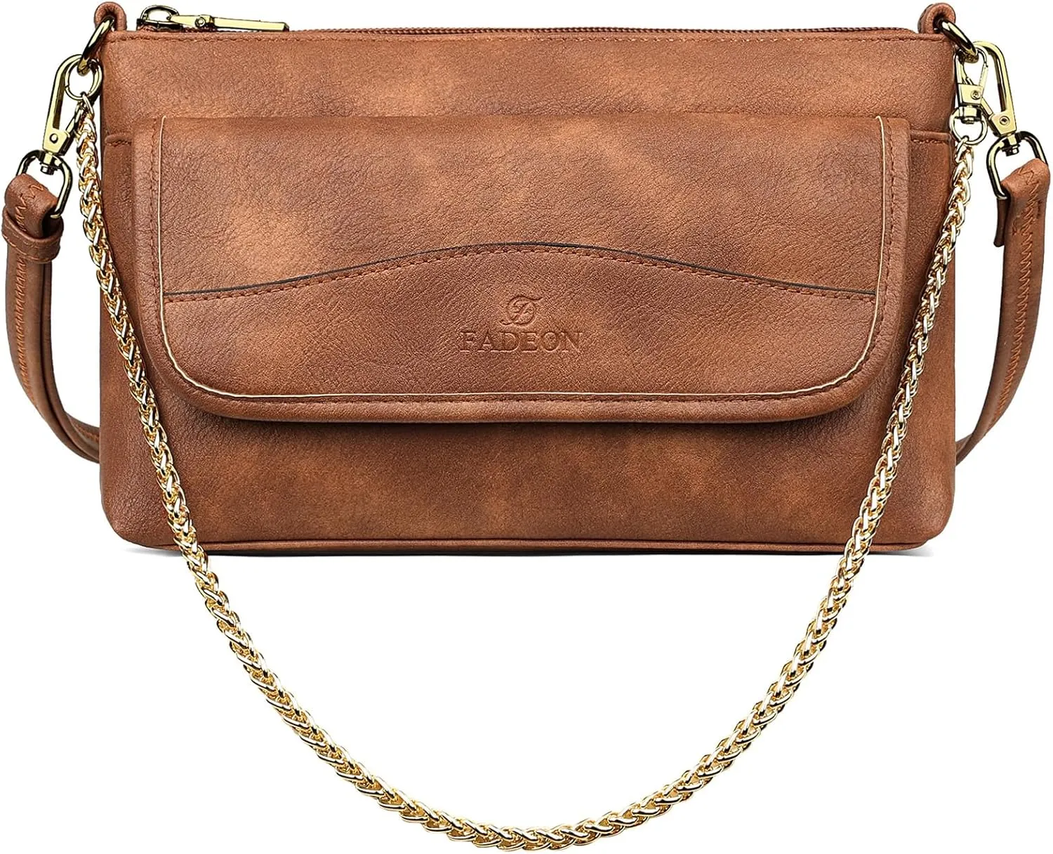 FADEON Wristlet Clutch Purses for Women,Vegan Leather Crossbody Bags Designer Women Wallet Purse with Chain Strap