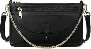 FADEON Wristlet Clutch Purses for Women,Vegan Leather Crossbody Bags Designer Women Wallet Purse with Chain Strap