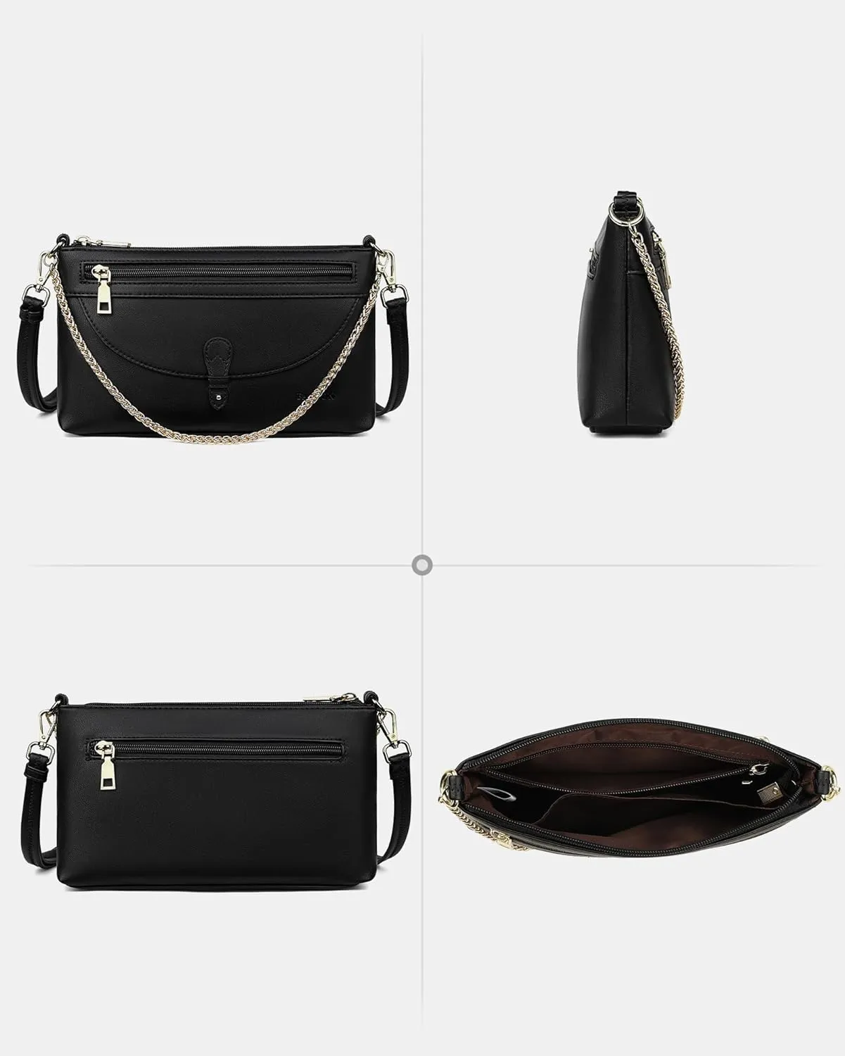 FADEON Wristlet Clutch Purses for Women,Vegan Leather Crossbody Bags Designer Women Wallet Purse with Chain Strap
