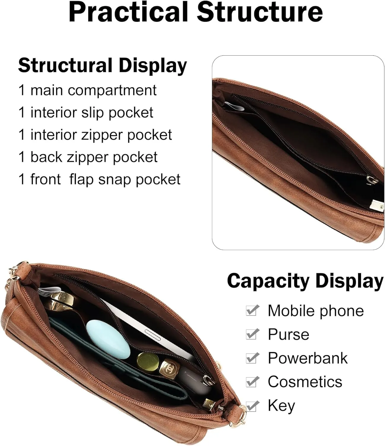 FADEON Wristlet Clutch Purses for Women,Vegan Leather Crossbody Bags Designer Women Wallet Purse with Chain Strap