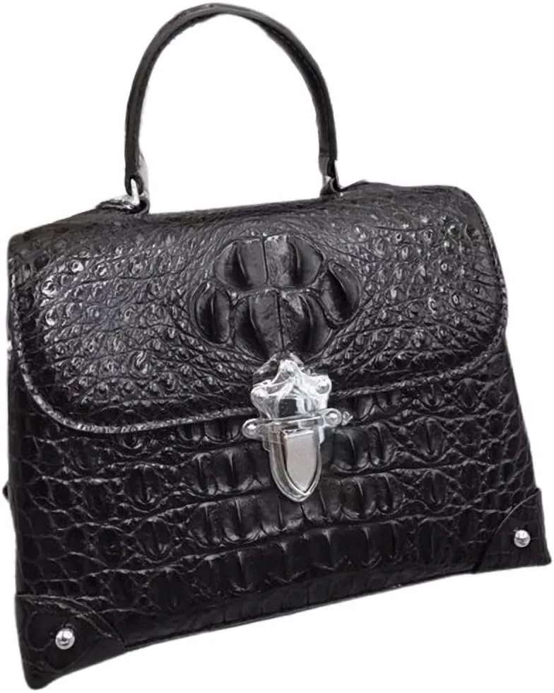 Fashion CHIC Designer Genuine Crocodile Leather Women's Small Plum Purse Real Alligator Skin Ladies Female Studs Handbag