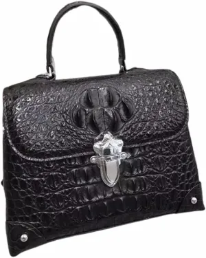 Fashion CHIC Designer Genuine Crocodile Leather Women's Small Plum Purse Real Alligator Skin Ladies Female Studs Handbag