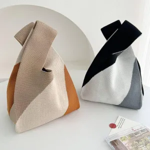 Fashion for Women - Stylish Color Block Minimalist Knitted Handbag