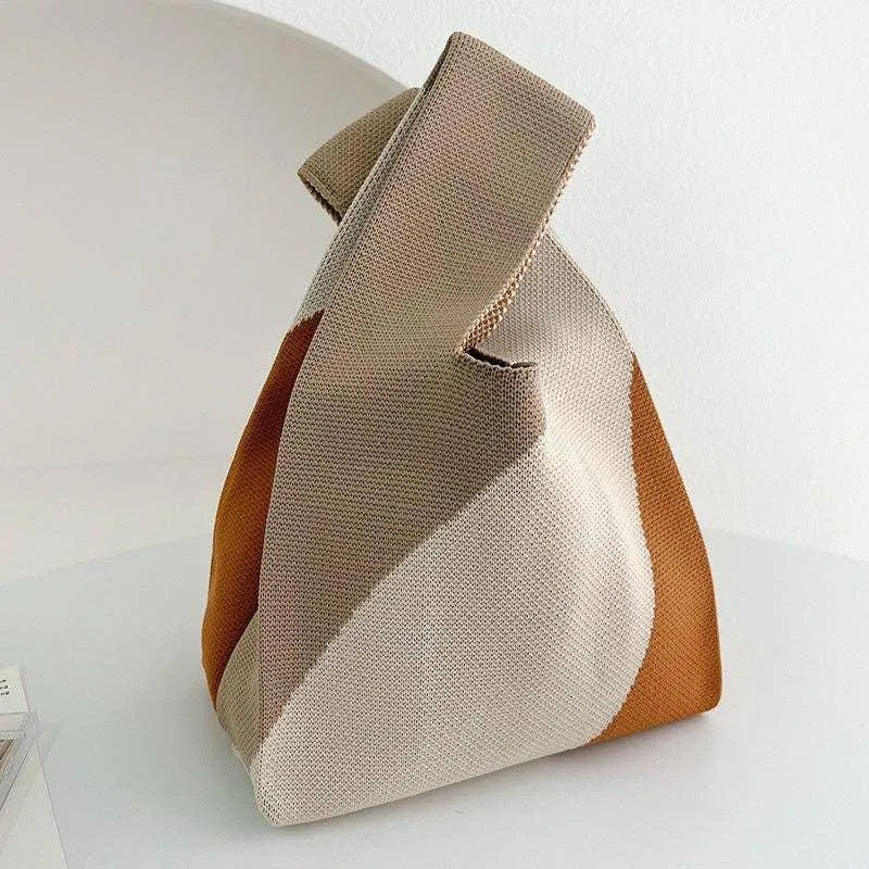 Fashion for Women - Stylish Color Block Minimalist Knitted Handbag