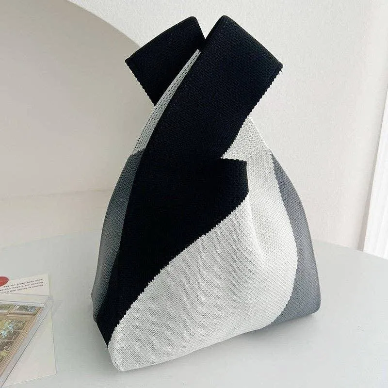 Fashion for Women - Stylish Color Block Minimalist Knitted Handbag