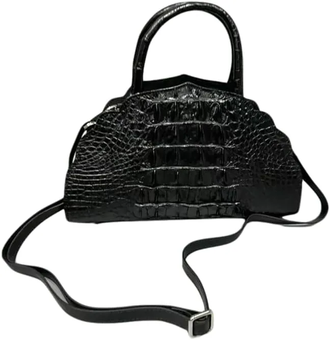 Fashion Genuine Crocodile Leather Female Handbag Authentic Alligator Skin Lady Single Cross Shoulder Bag Women Half Moon Purse