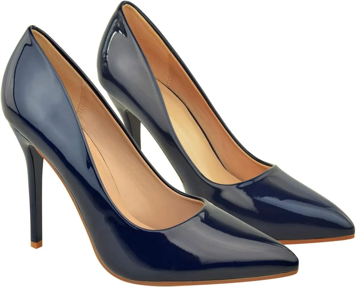 Fashion Thirsty Womens High Heel Pointed Toe Pumps Smart Office Work Courts Shoes Ladies Pumps Party Prom Wedding Bridal Occasion Heeled Court Stiletto Heels Shoes Size