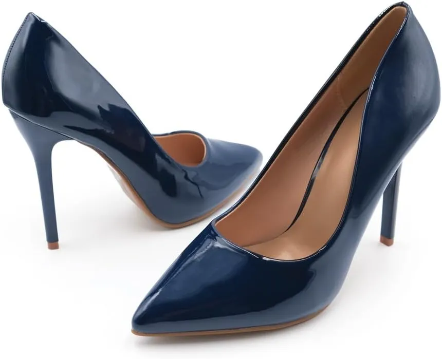 Fashion Thirsty Womens High Heel Pointed Toe Pumps Smart Office Work Courts Shoes Ladies Pumps Party Prom Wedding Bridal Occasion Heeled Court Stiletto Heels Shoes Size