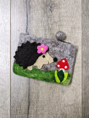 Felt Hedgehog Purse