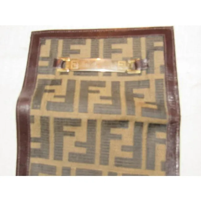 Fendi Tobacco Zucca Print Tri Fold Unisex Wallet
