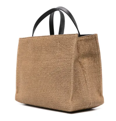 Ferragamo Chic Raffia Handbag with Embroidered Detail
