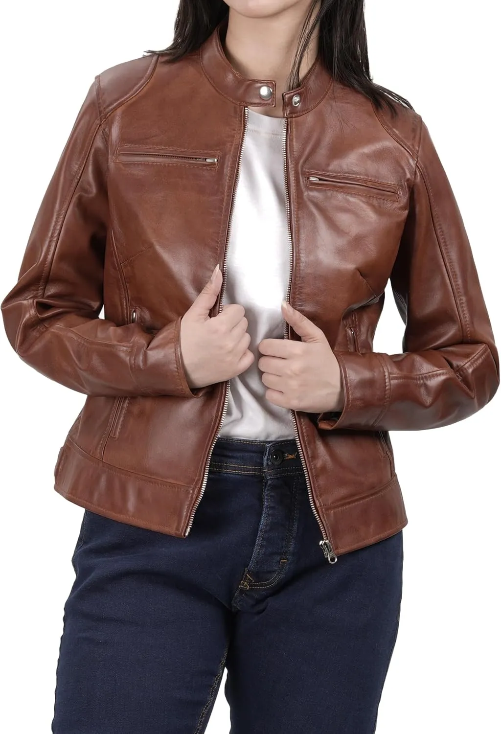 fjackets Leather Jacket Women Real Lambskin Leather Women Jackets For Womens Stylish Leather Jackets