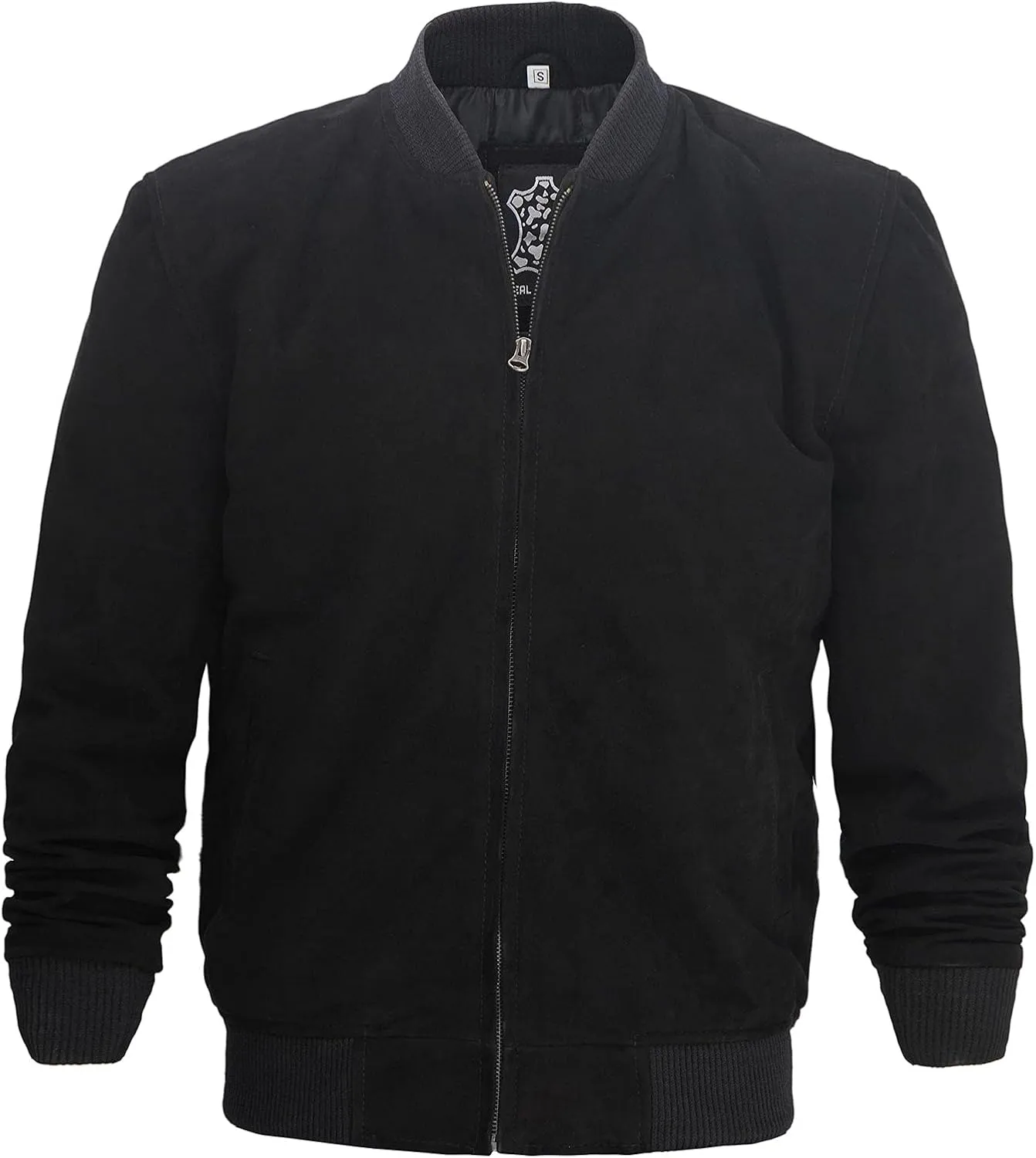 fjackets Real Suede Leather Bomber Jackets For Men - Baseball Leather Jacket Men