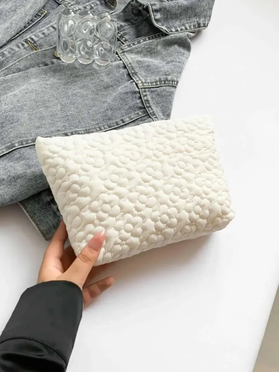Floral Embossed Clutch Bag