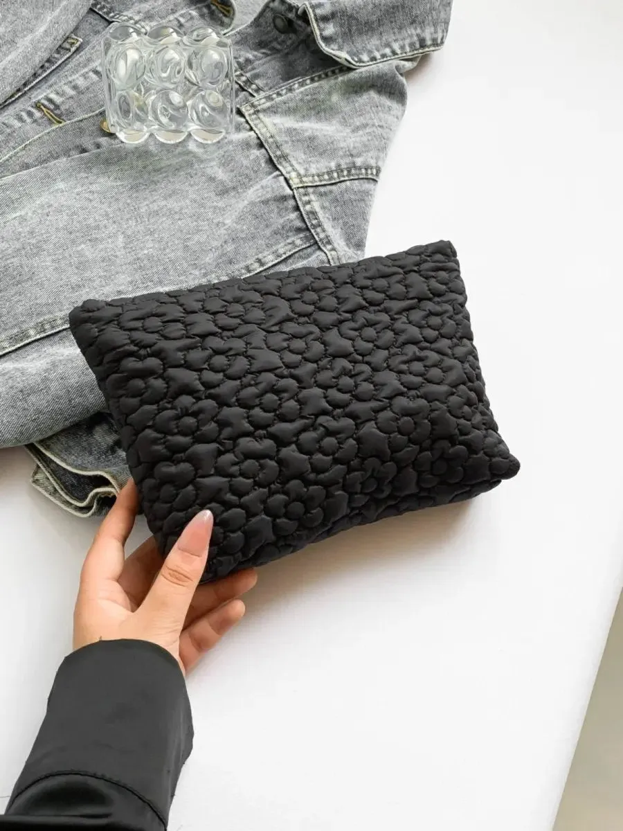 Floral Embossed Clutch Bag