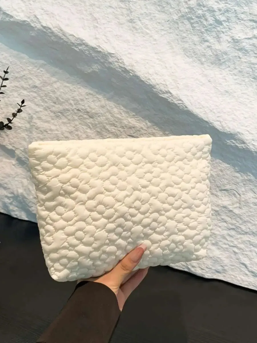 Floral Embossed Clutch Bag