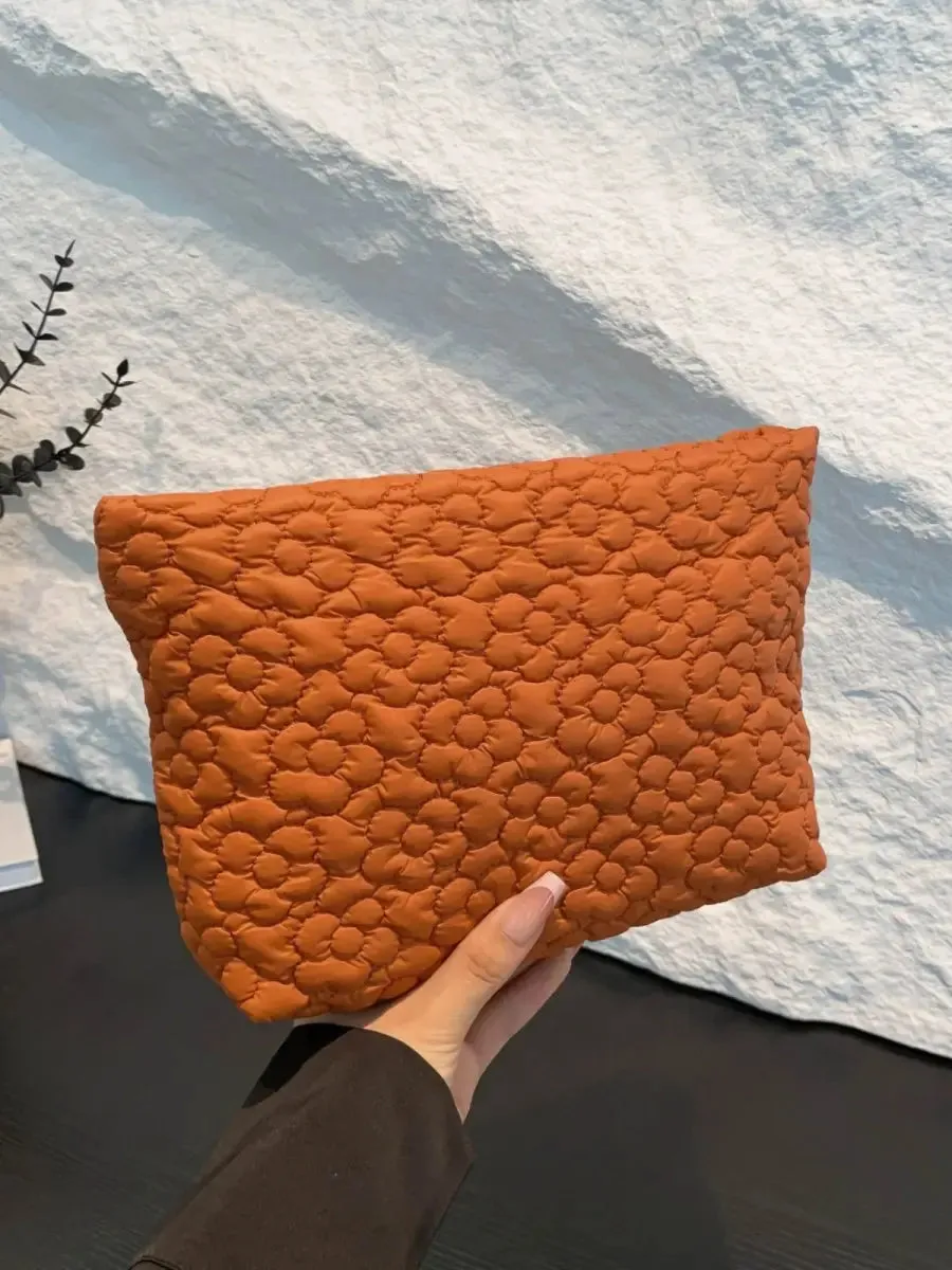 Floral Embossed Clutch Bag