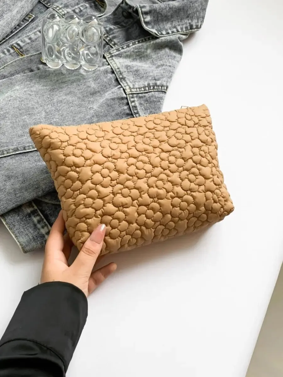 Floral Embossed Clutch Bag