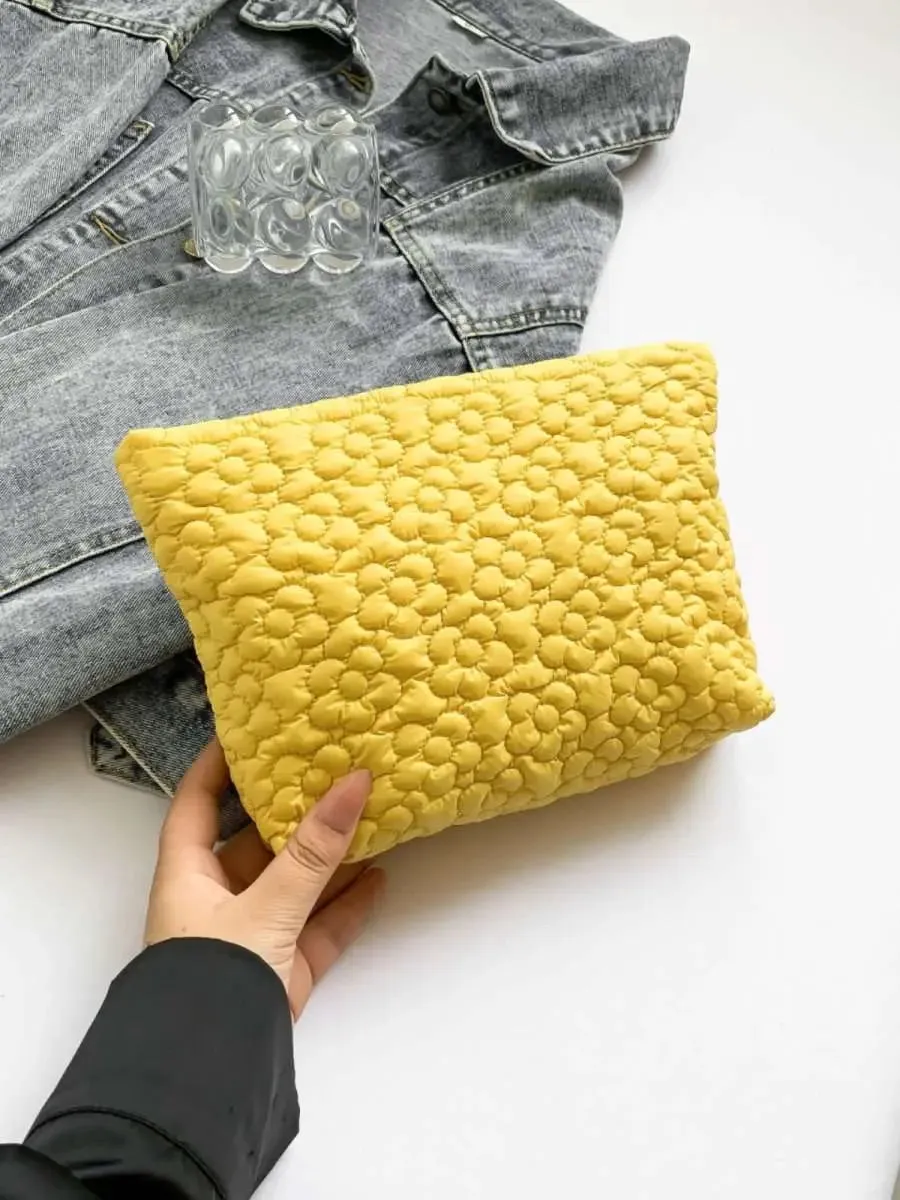 Floral Embossed Clutch Bag