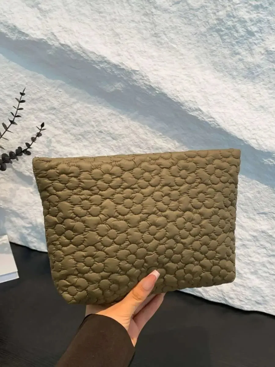 Floral Embossed Clutch Bag