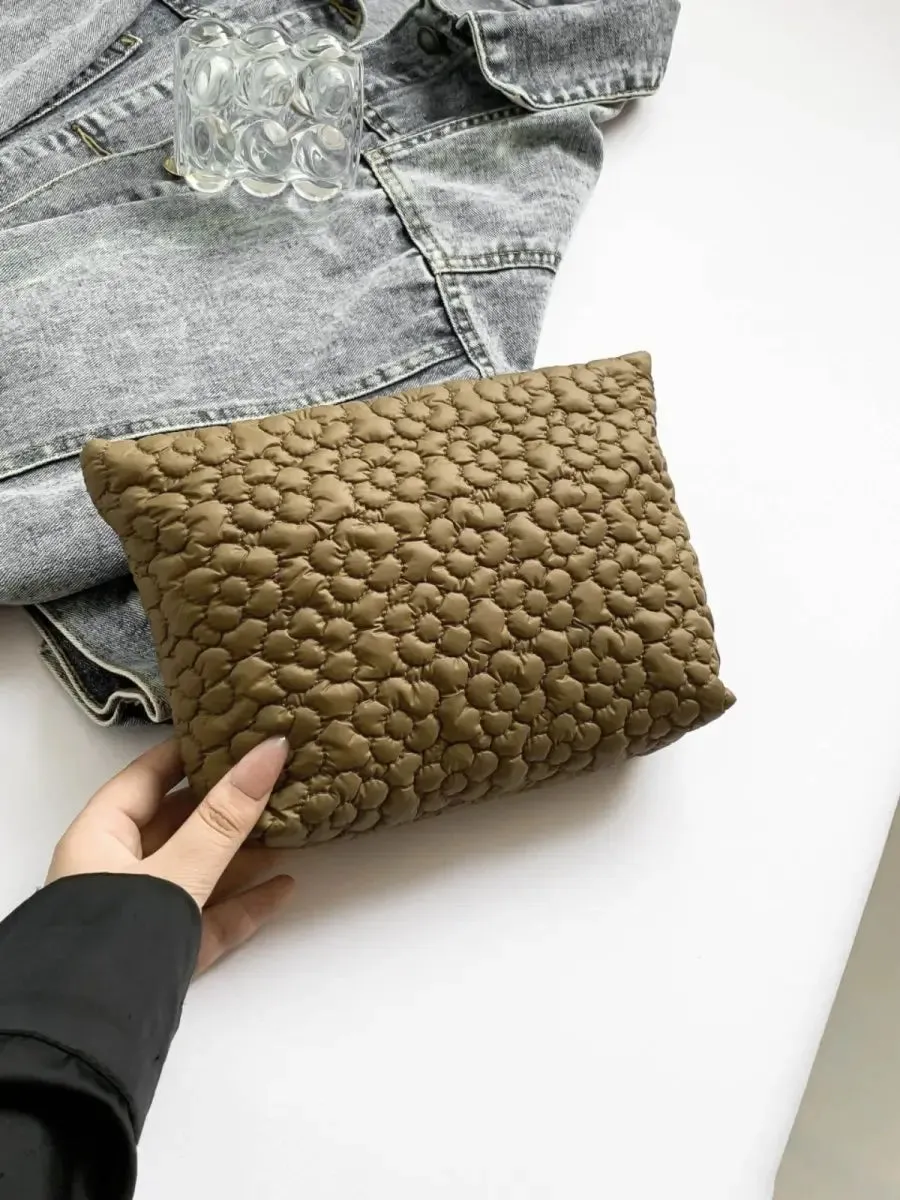 Floral Embossed Clutch Bag