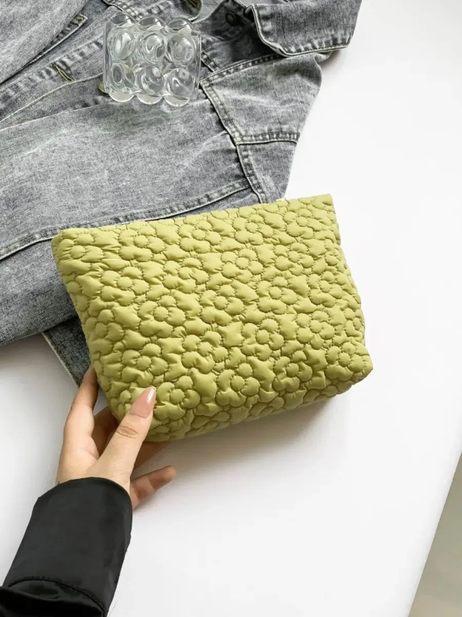 Floral Embossed Clutch Bag