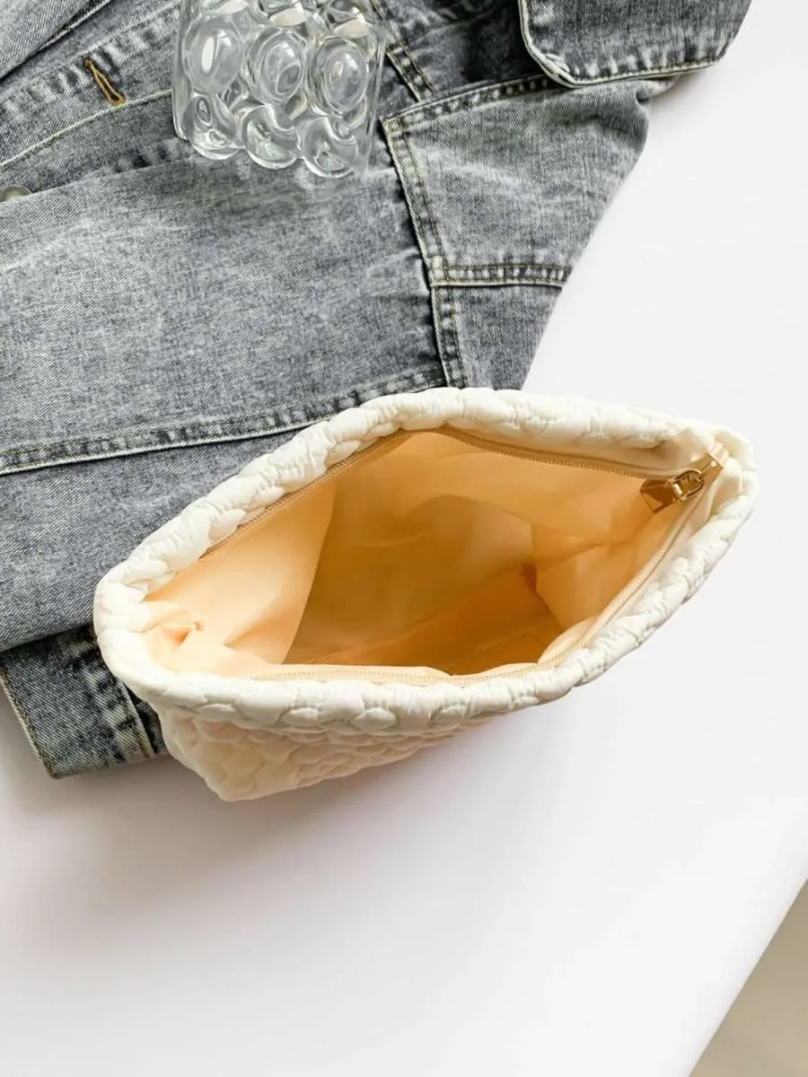 Floral Embossed Clutch Bag