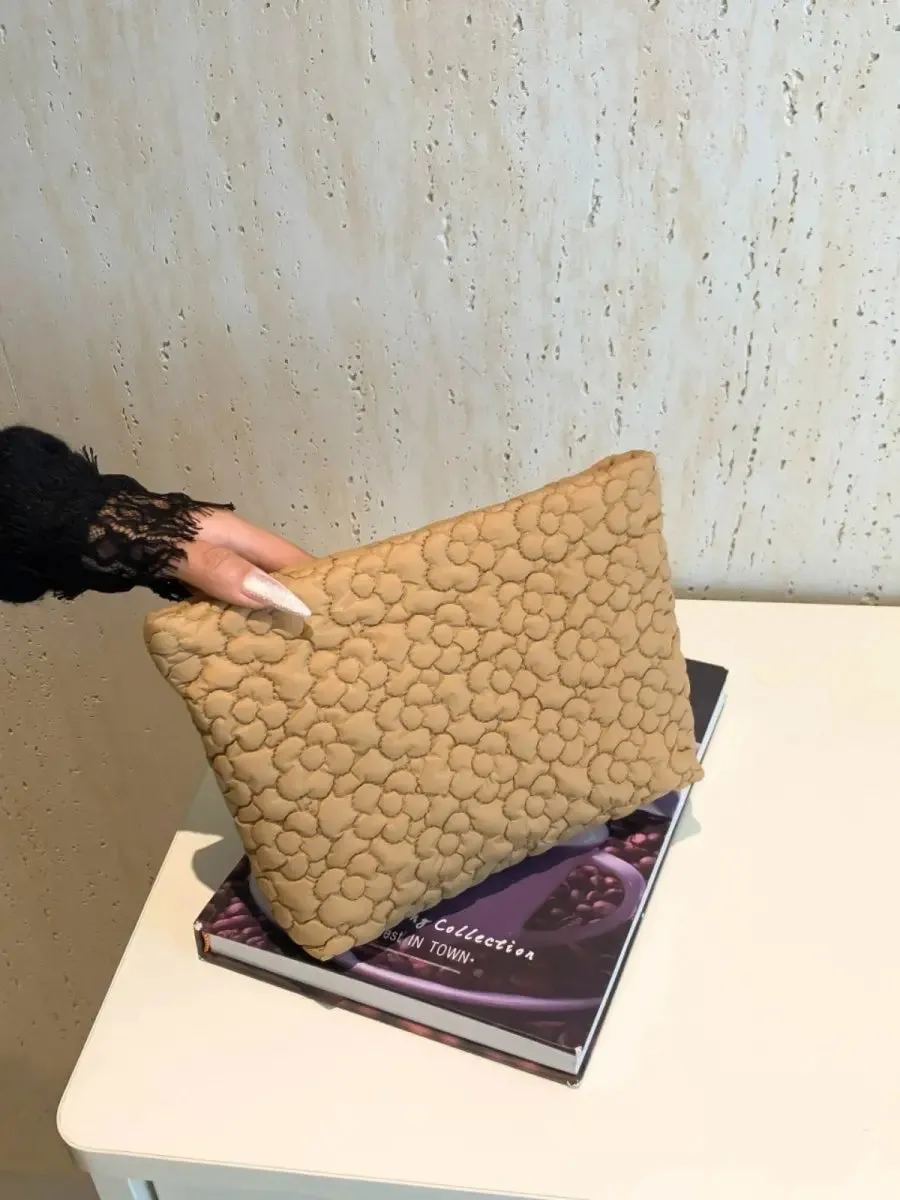 Floral Embossed Clutch Bag