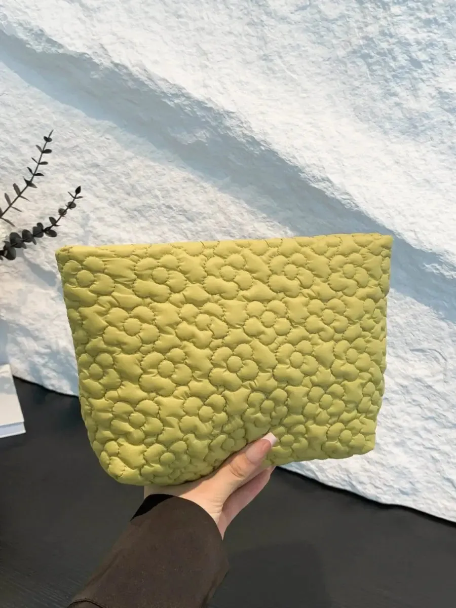 Floral Embossed Clutch Bag