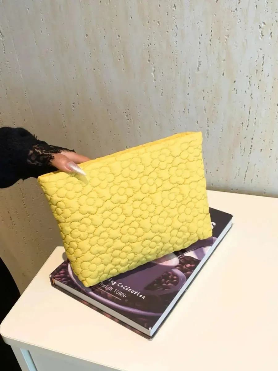 Floral Embossed Clutch Bag