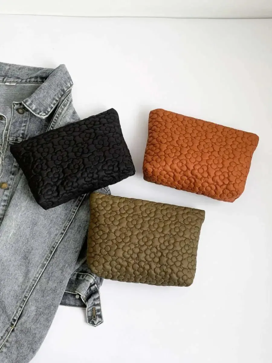 Floral Embossed Clutch Bag